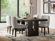 Burkhaus Dark Brown Dining Table and 8 Chairs by Ashley at Eve Furniture
