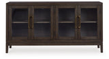 Burkhaus Dark Brown Dining Table and 8 Chairs with Server by Ashley at Eve Furniture