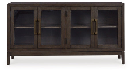 Burkhaus Dark Brown Dining Table and 8 Chairs with Server by Ashley at Eve Furniture