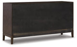 Burkhaus Dark Brown Dining Table and 8 Chairs with Server by Ashley at Eve Furniture