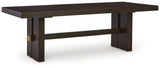 Burkhaus Dark Brown Dining Table and 8 Chairs with Server by Ashley at Eve Furniture