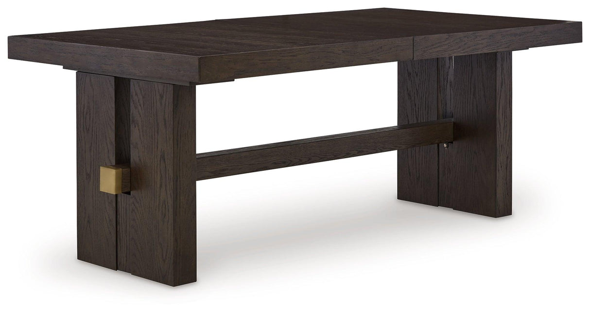 Burkhaus Dark Brown Dining Table and 8 Chairs with Server by Ashley at Eve Furniture