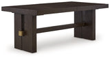 Burkhaus Dark Brown Dining Table and 8 Chairs with Server by Ashley at Eve Furniture