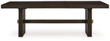 Burkhaus Dark Brown Dining Table and 8 Chairs with Server by Ashley at Eve Furniture