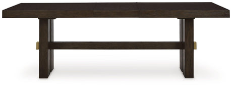 Burkhaus Dark Brown Dining Table and 8 Chairs with Server by Ashley at Eve Furniture