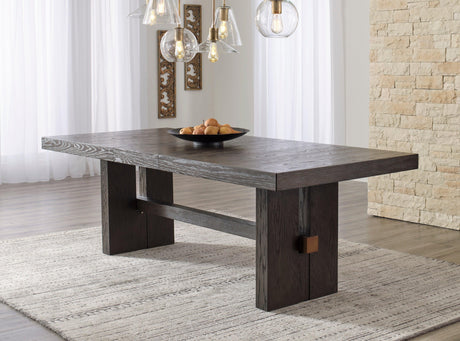 Burkhaus Dark Brown Extendable Dining Set by Ashley at Eve Furniture