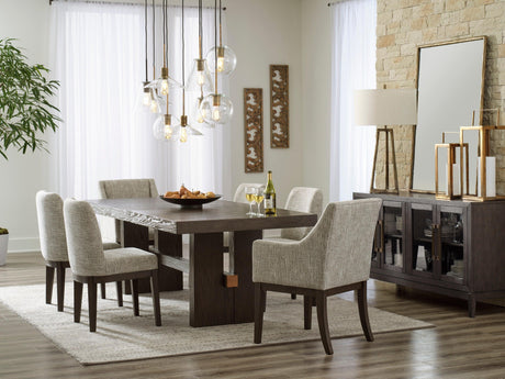 Burkhaus Dark Brown Extendable Dining Set by Ashley at Eve Furniture