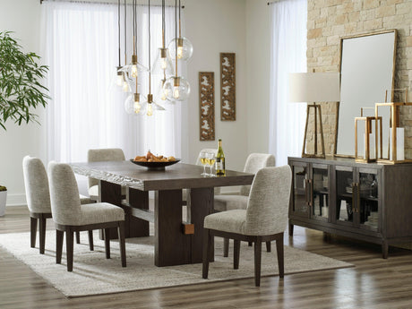 Burkhaus Dark Brown Extendable Dining Set by Ashley at Eve Furniture