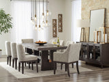 Burkhaus Dark Brown Extendable Dining Set by Ashley at Eve Furniture