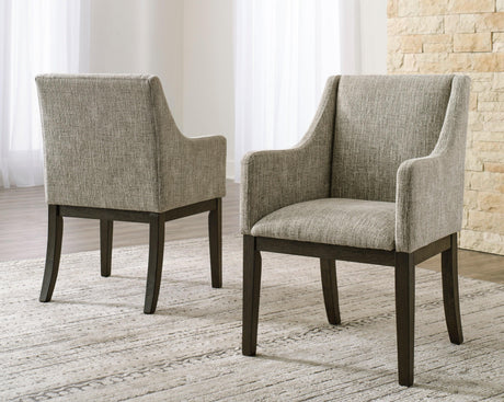 Burkhaus Dark Brown Extendable Upholstered Dining Set by Ashley at Eve Furniture