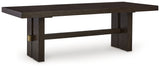 Burkhaus Dining Table and 8 Chairs in Dark Brown by Ashley at Eve Furniture