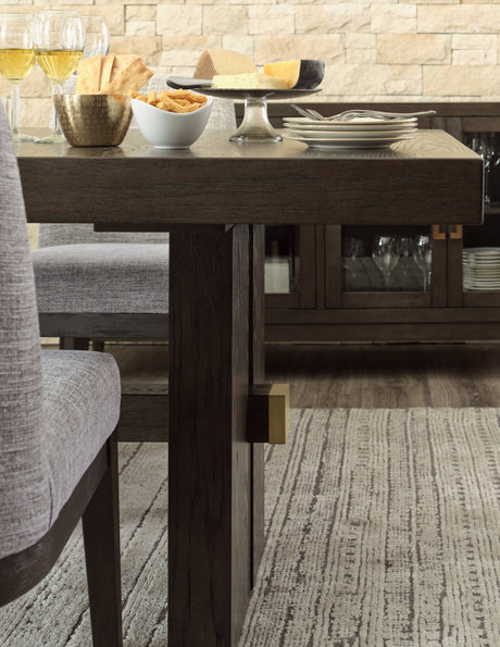 Burkhaus Dining Table and 8 Chairs with Storage by Ashley at Eve Furniture