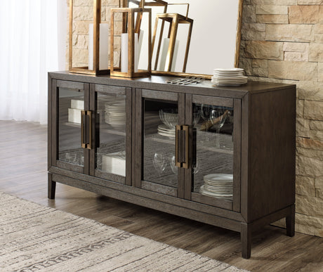 Burkhaus Dining Table and 8 Chairs with Storage by Ashley at Eve Furniture