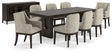 Burkhaus Dining Table and 8 Chairs with Storage by Ashley at Eve Furniture