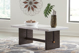 Burkhaus White/Dark Brown Coffee Table