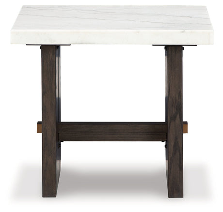 Burkhaus White/Dark Brown End Table