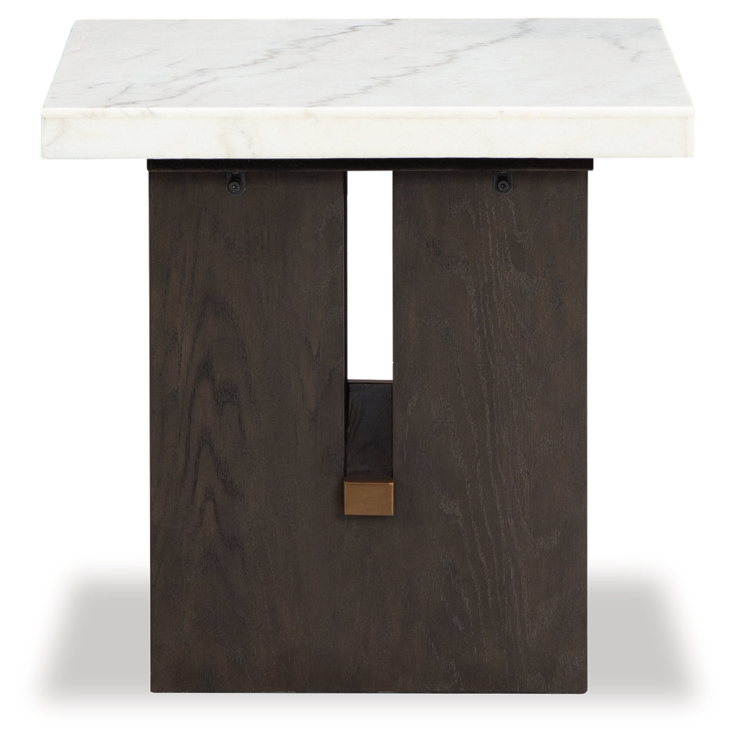 Burkhaus White/Dark Brown End Table