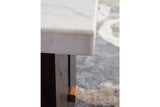 Burkhaus White/Dark Brown Coffee Table and 2 Ends by Ashley at Eve Furniture
