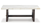 Burkhaus White/Dark Brown Coffee Table and 2 Ends by Ashley at Eve Furniture