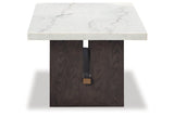 Burkhaus White/Dark Brown Coffee Table and 2 Ends by Ashley at Eve Furniture