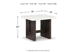 Burkhaus White/Dark Brown Coffee Table and 2 Ends by Ashley at Eve Furniture