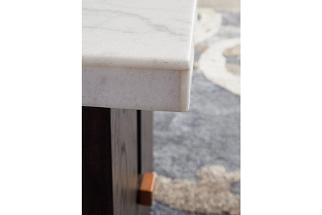 Burkhaus White/Dark Brown Coffee Table and 2 Ends by Ashley at Eve Furniture