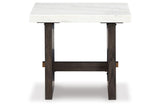 Burkhaus White/Dark Brown Coffee Table and 2 Ends by Ashley at Eve Furniture