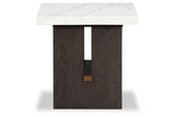 Burkhaus White/Dark Brown Coffee Table and 2 Ends by Ashley at Eve Furniture
