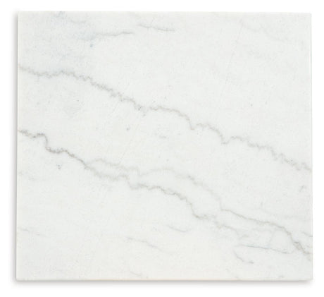 Burkhaus White/Dark Brown End Table by Ashley at Eve Furniture