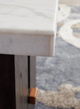Burkhaus White/Dark Brown End Table by Ashley at Eve Furniture