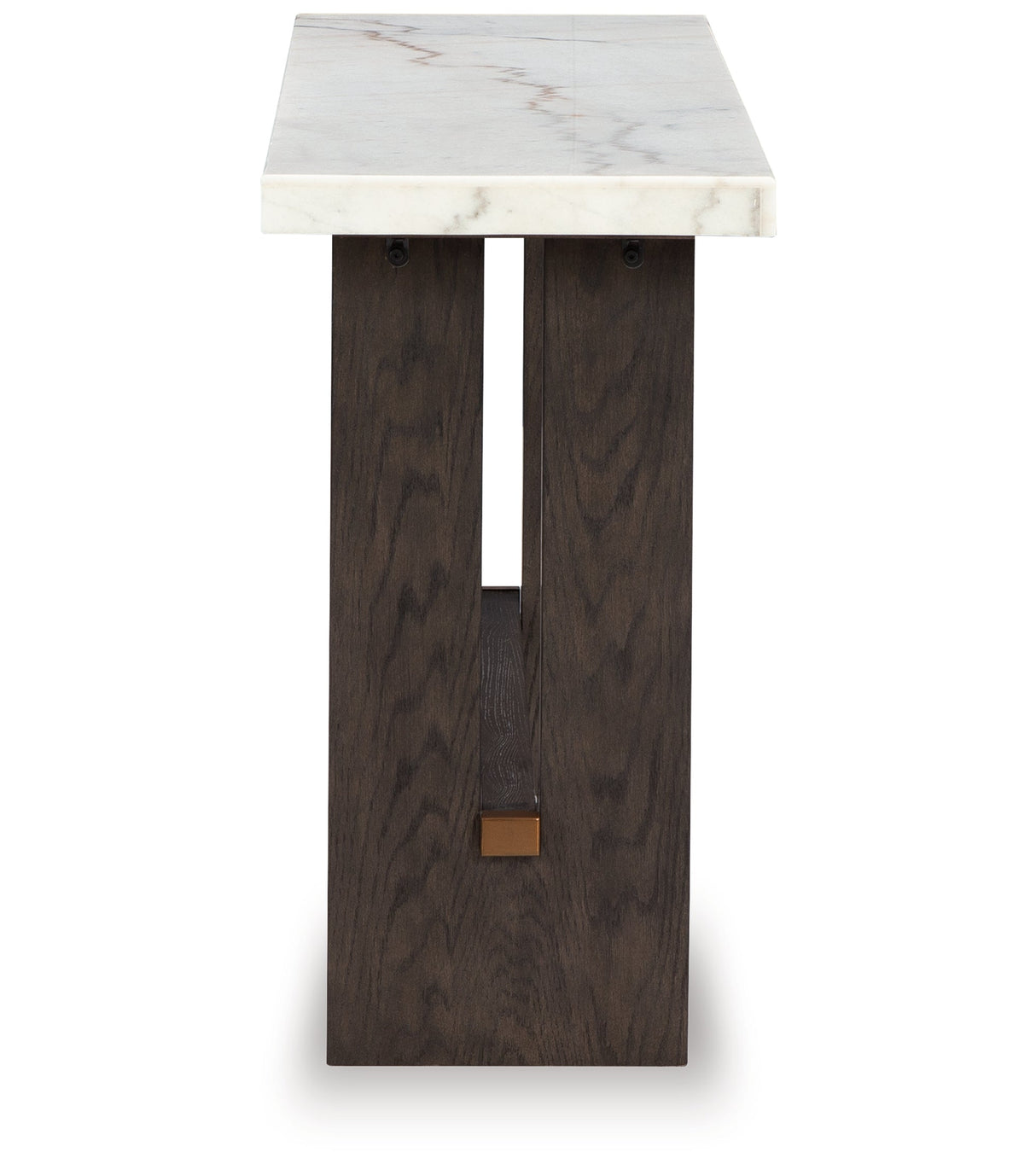 Burkhaus White/Dark Brown Sofa Table by Ashley at Eve Furniture