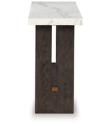 Burkhaus White/Dark Brown Sofa Table by Ashley at Eve Furniture