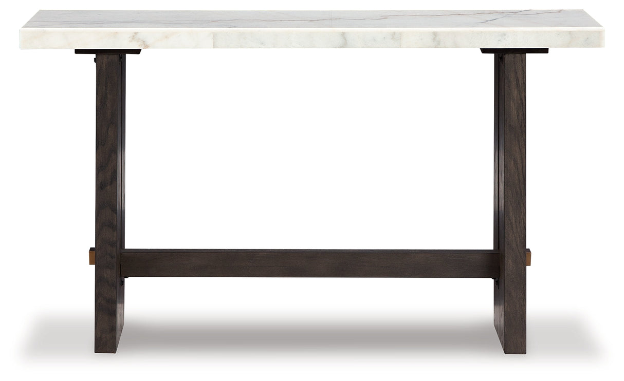 Burkhaus White/Dark Brown Sofa Table by Ashley at Eve Furniture