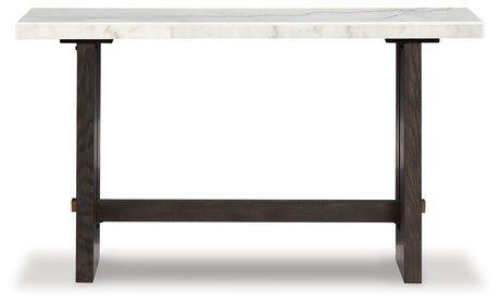 Burkhaus White/Dark Brown Sofa Table by Ashley at Eve Furniture