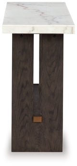 Burkhaus White/Dark Brown Sofa Table by Ashley at Eve Furniture
