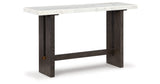 Burkhaus White/Dark Brown Sofa Table by Ashley at Eve Furniture