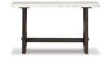 Burkhaus White/Dark Brown Sofa Table by Ashley at Eve Furniture