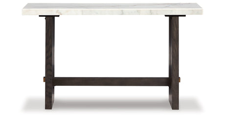 Burkhaus White/Dark Brown Sofa Table by Ashley at Eve Furniture
