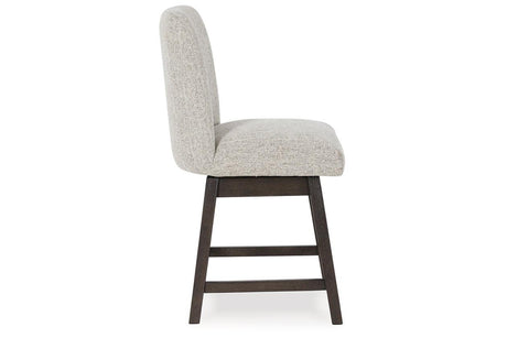 Burkhaus Dark Brown Counter Height Dining Table and 4 Barstools by Ashley at Eve Furniture