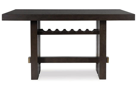 Burkhaus Dark Brown Counter Height Dining Table and 4 Barstools by Ashley at Eve Furniture