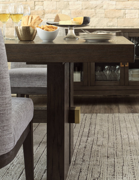 Burkhaus Dining Table and 8 Chairs with Storage by Ashley at Eve Furniture