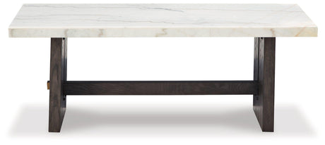 Burkhaus White/Dark Brown Coffee Table by Ashley at Eve Furniture