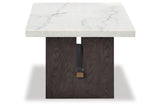 Burkhaus White/Dark Brown Coffee Table and 2 Ends by Ashley at Eve Furniture