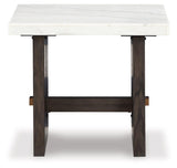 Burkhaus White/Dark Brown End Table by Ashley at Eve Furniture