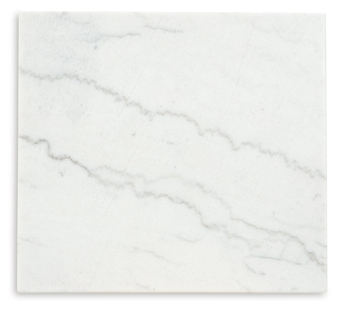 Burkhaus White/Dark Brown End Table by Ashley at Eve Furniture