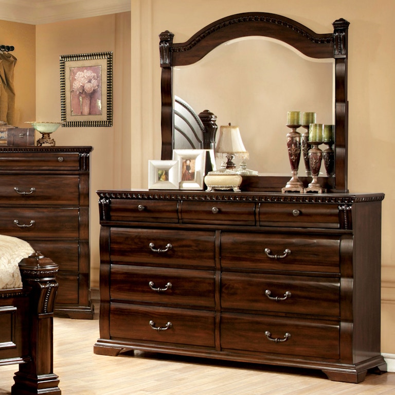 Burleigh Cherry 4-Piece Queen Bedroom Set by Furniture of America at Eve Furniture