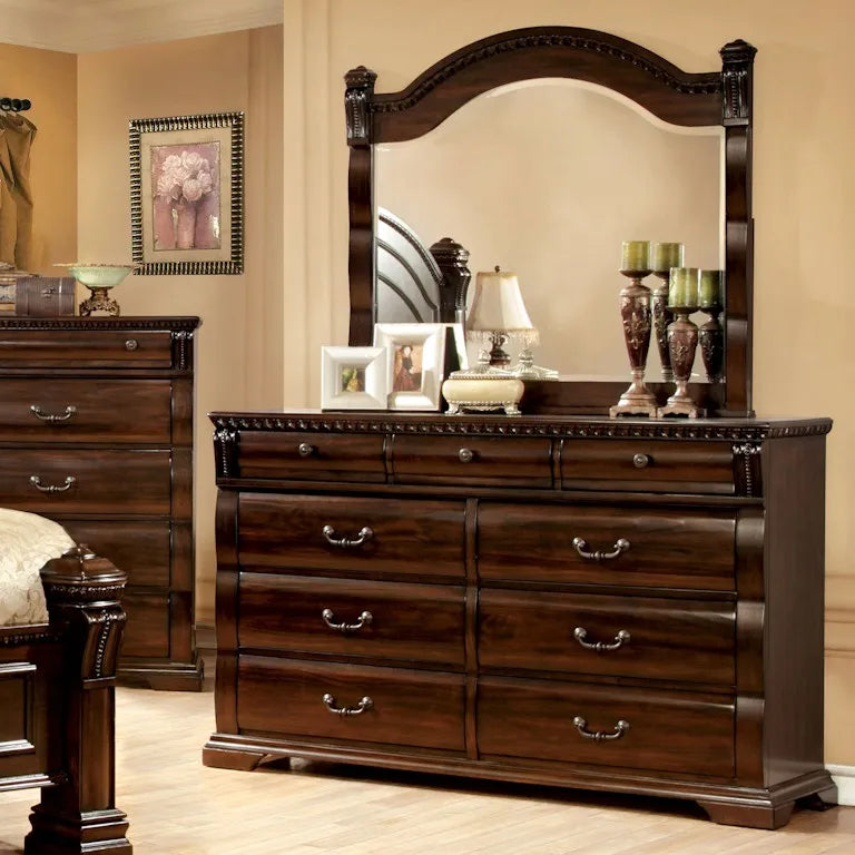 Burleigh Cherry 5-Piece Queen Bedroom Set by Furniture of America at Eve Furniture