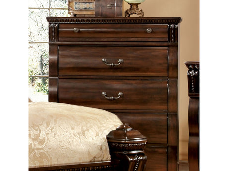 Burleigh Cherry 5-Piece Queen Bedroom Set by Furniture of America at Eve Furniture