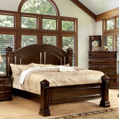 Burleigh Cherry King Poster Bed by Furniture of America at Eve Furniture
