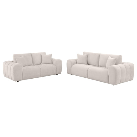 Burnett Ivory 2-piece Chenille Upholstered Sofa Set by Coaster at Eve Furniture